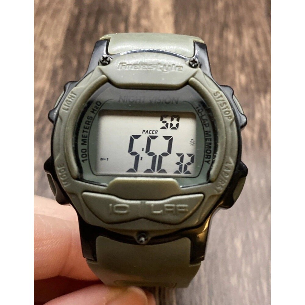 Freestyle Men’s Night Vision Digital 40mm Green Sport 10 Lap